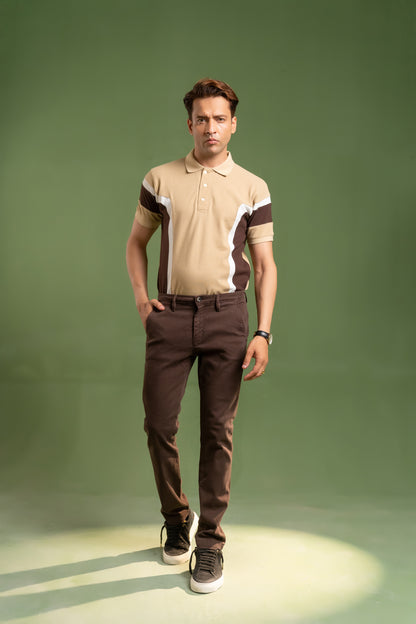 VERTICAL COLOR BLOCK PIQUE POLO