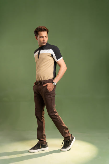 HORIZANTICAL COLOR BLOCK PIQUE POLO