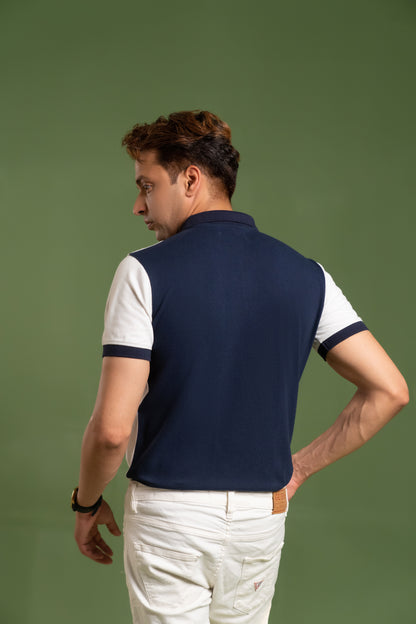 PANELED QUARTER ZIP POLO