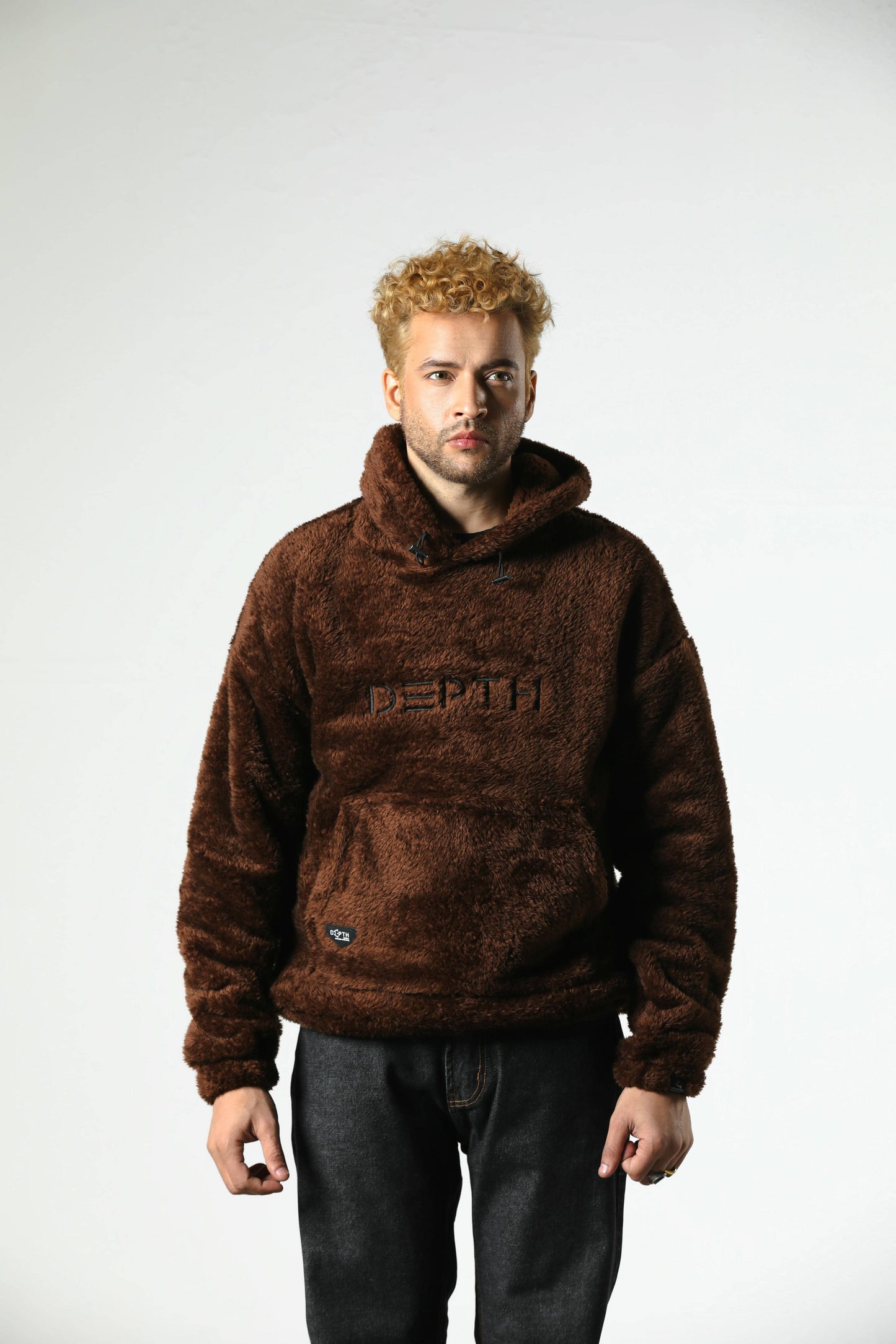 DEPTH SHERPA FUR HOODIE (RUST)
