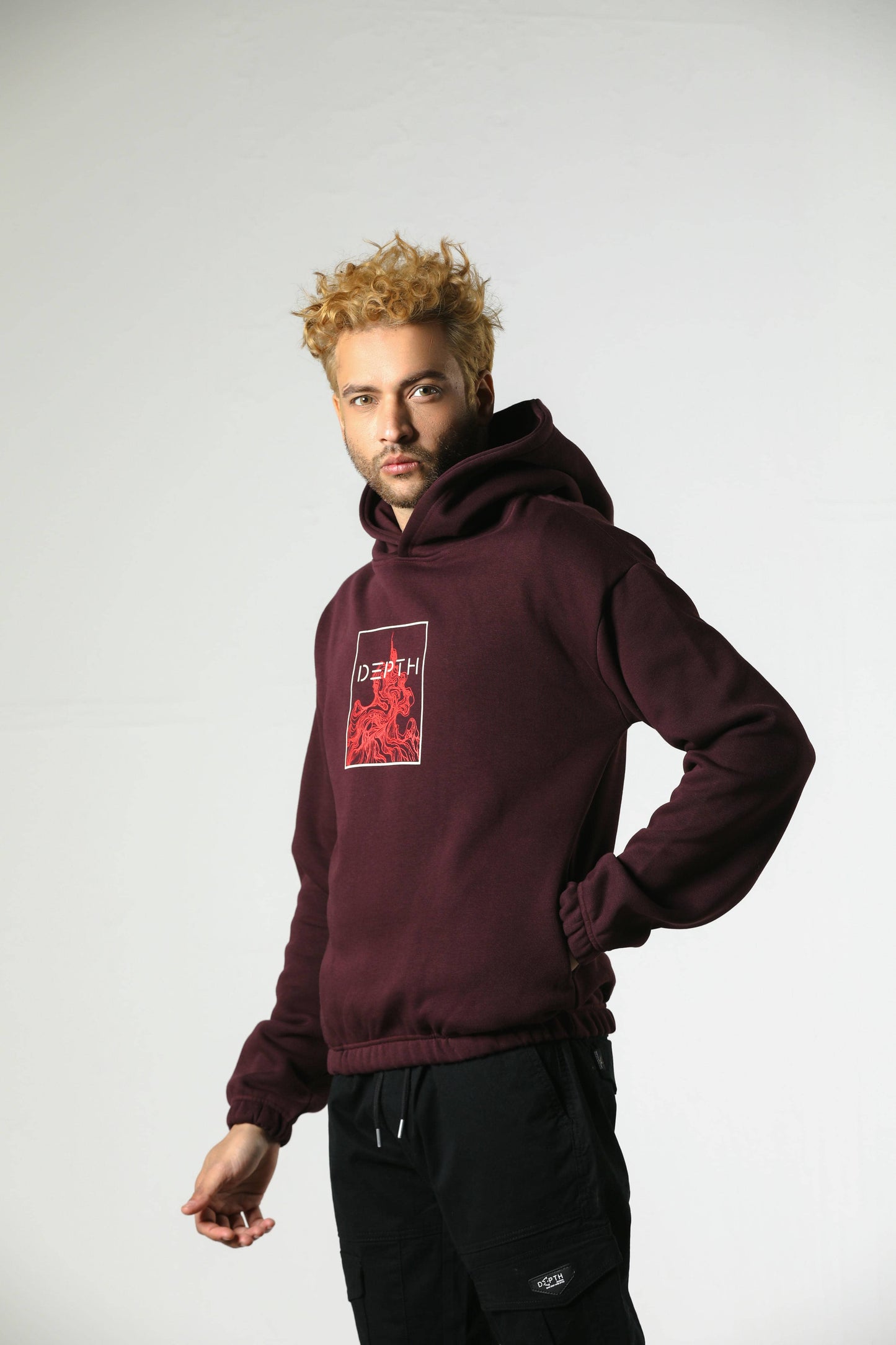 DEPTH FLAME HOODIE (MAROON)