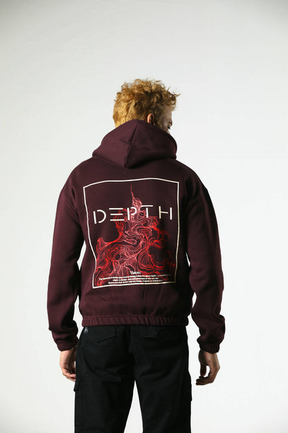 DEPTH FLAME HOODIE (MAROON)