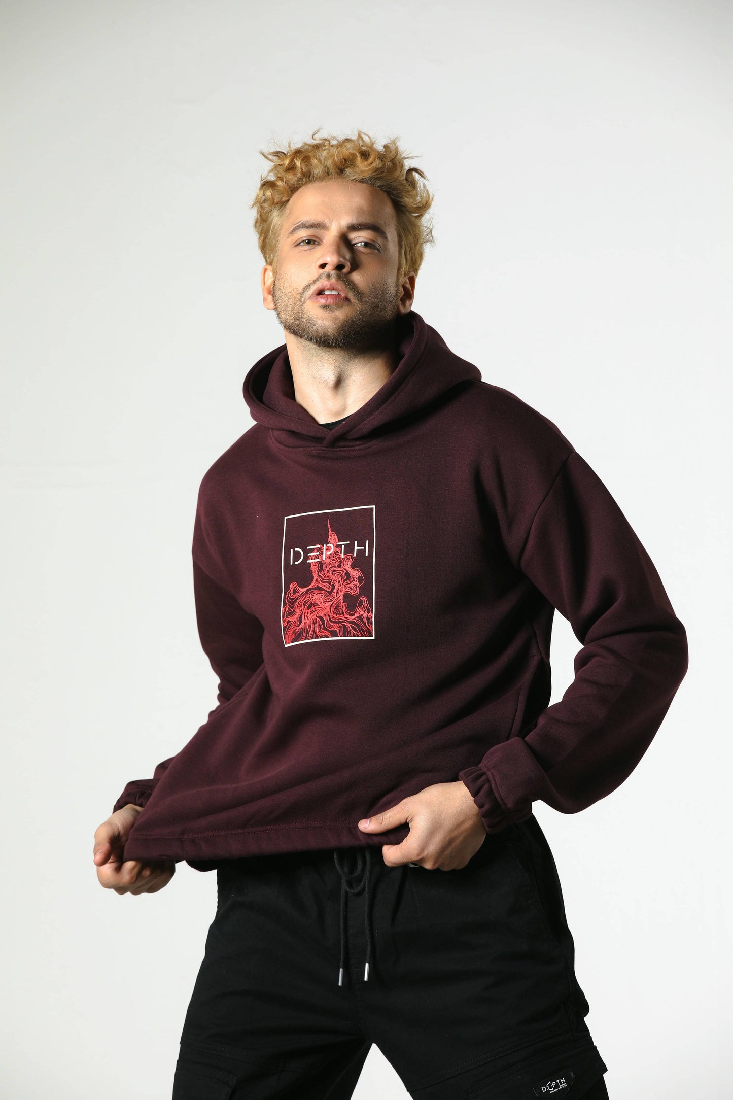 DEPTH FLAME HOODIE (MAROON)